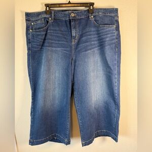 Torrid 26 Plus Size Vintage Stretch High Rise Wide Leg Crop Jeans NWT Blue